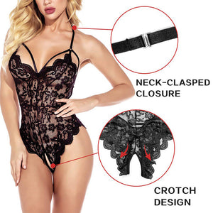 Open Crotch Lace See Through Bodysuit SCD0031