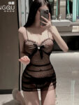 Sexy Suspender Sheer Nightgown SCD018